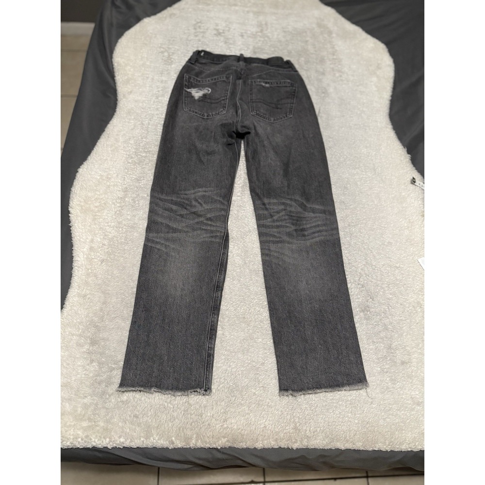 American Eagle 90s Boyfriend Jeans Womens Distressed Highest Rise Gray Denim 0 - Picture 2 of 9